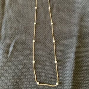 24 inch gold tone & pearl necklace